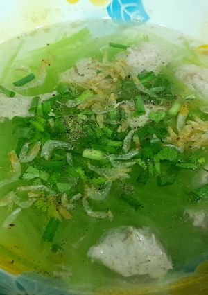 Hình của món Canh bí xanh nấu mọc tép khô.