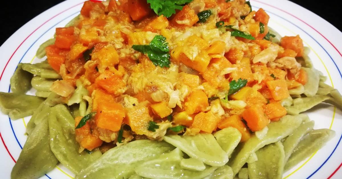 Hojas de olivo con boniato y atún Receta de "cocinar con Cookpad