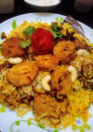 A picture of Soya Chaap Dum Biryani.
