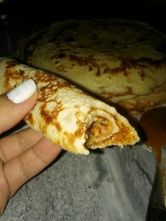 Una foto de Panqueques con dulce de leche
