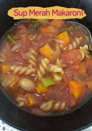 Foto resep Sup Merah Makaroni