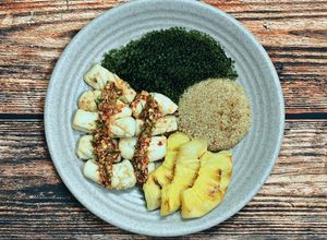 Hình của món Mực ống hấp sả - chanh mắm Thái [Eat clean - Lose weight].