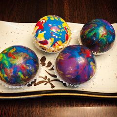 A picture of Colorful Homemade Chocolate Bombs.
