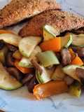 Verduras con vino tinto
