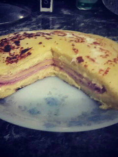 Una foto de Crepe de papas con jamón y queso