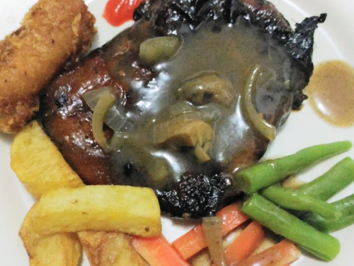 Resep Chicken Steak with Black Pepper Sauce, Menggugah Selera