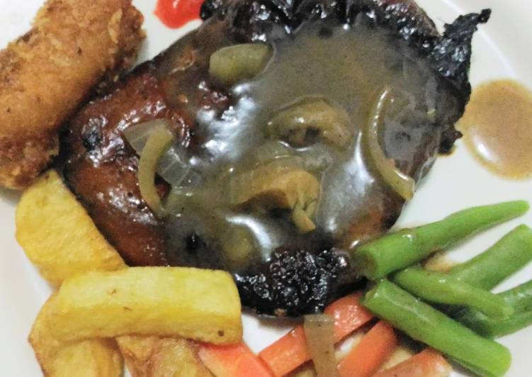 Resep Chicken Steak with Black Pepper Sauce Anti Gagal