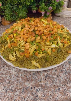 صورة لوصفة فريكة مع خضار