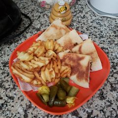 Meat Sandwiches with fries A picture of Meat Sandwiches with fries.