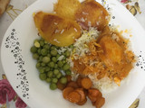 مرغ و هویج و نخودسبز