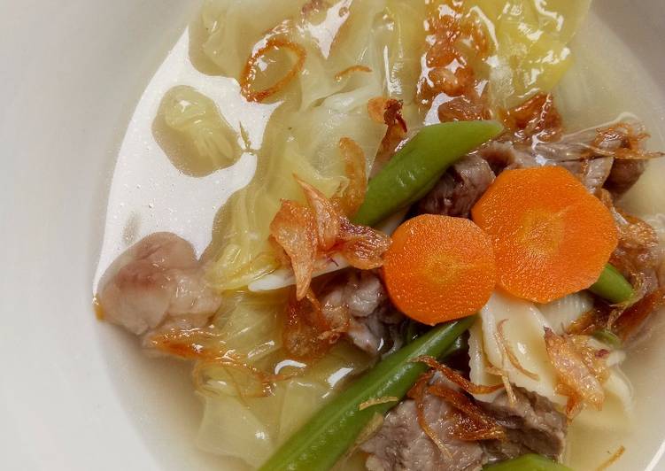 Resep Sop Sayur, Daging &amp; Makaroni, Enak Banget