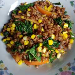 A picture of Nasi Merah Goreng Pelangi.
