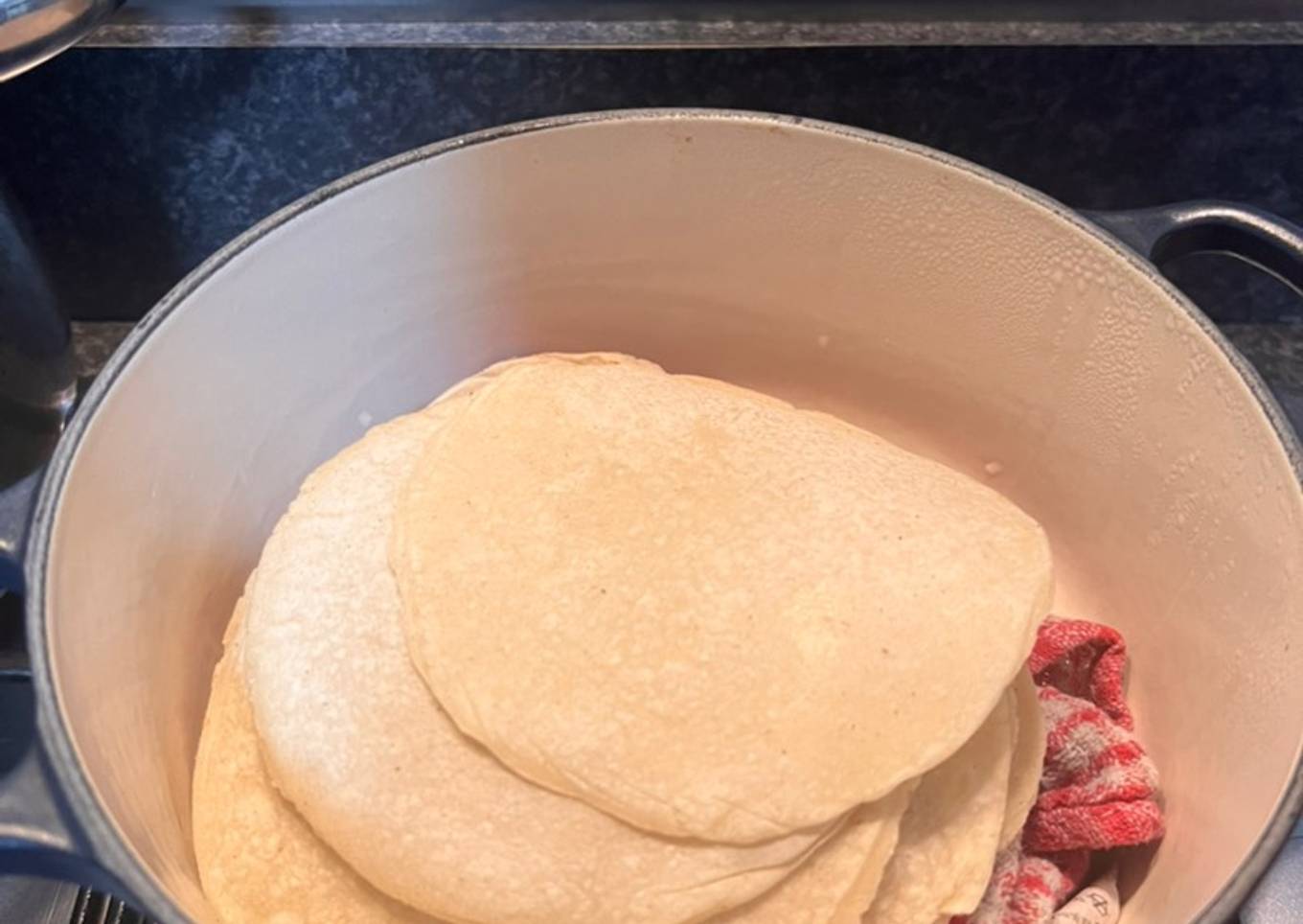 Homemade corn flour taco tortillas