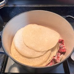 A picture of Homemade corn flour taco tortillas.
