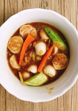 Hình của món Cà pháo mắm nêm.