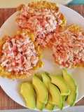 Patacon en forma de canasta con atún