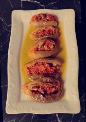 صورة لوصفة 🍆 سيد المائدة الشامية: المكدوس السوري بالجوز والزيت 🏺