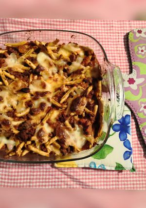 Foto di Maccheroncini con ragù di salsiccia al forno