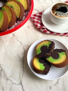 Foto resep Butter Cake Pandan Coklat