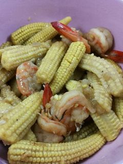 รูปของ ข้าวโพดอ่อนผัดกุ้ง