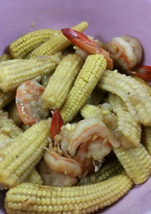 รูปของ ข้าวโพดอ่อนผัดกุ้ง