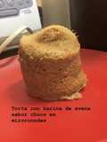 Tortita con masa de avena en microondas sabor chocolate