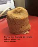 Tortita con masa de avena en microondas sabor chocolate
