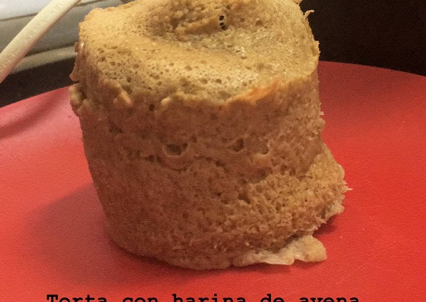 Tortita con masa de avena en microondas sabor chocolate
