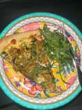 Pesto Chicken Pizza with Arugula Side Salad