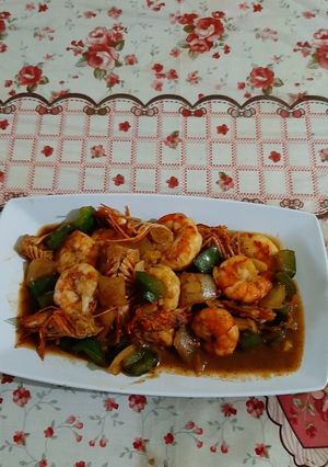 Foto resep Udang saus lada hitam