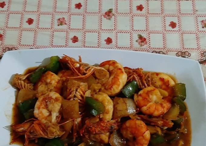 Resep Udang saus lada hitam oleh FeNto - Cookpad