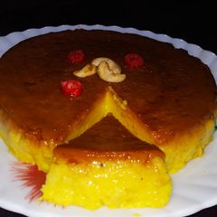 A picture of Bread Mango Pudding.