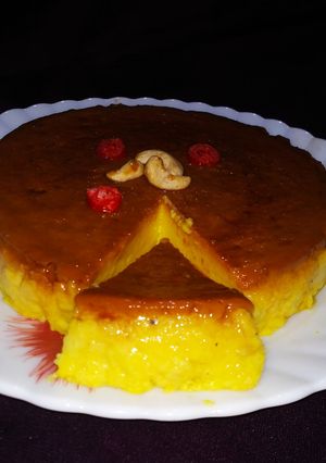 A picture of Bread Mango Pudding.