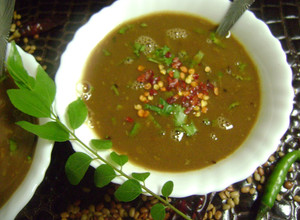 A picture of Ulava Charu - Andhra Style.