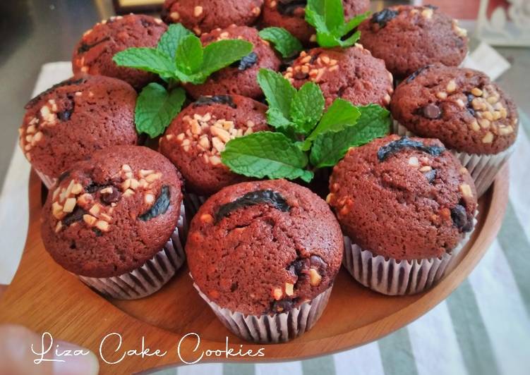 Resepi Muffin choc pudina yang Cepat