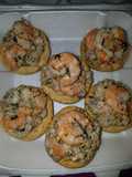 Tartaletas de mariscos con semilla de marañon