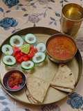 🌿 Garlic Green Moong Dal Thali