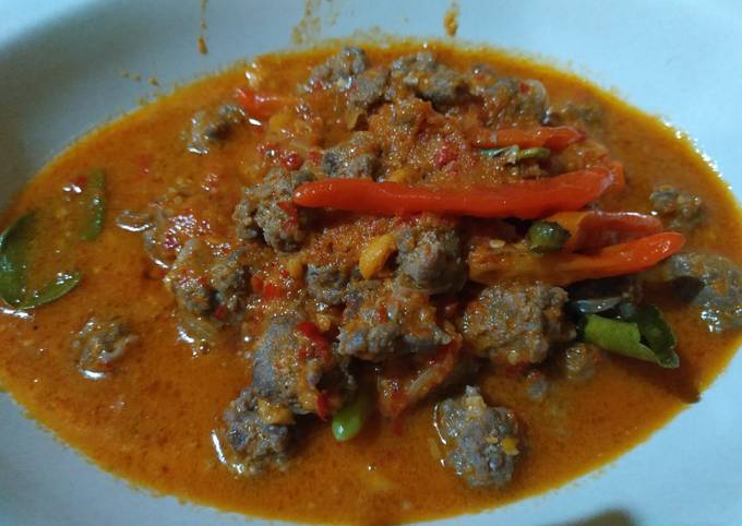 Sambal Kerni (bola daging cincang) No Ribet