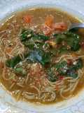 Sopa de verduras con cabellos de ángel