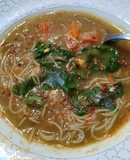 Sopa de verduras con cabellos de ángel
