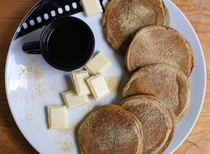 Foto di Pancakes vegani caffè e zenzero