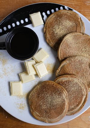 Foto di Pancakes vegani caffè e zenzero