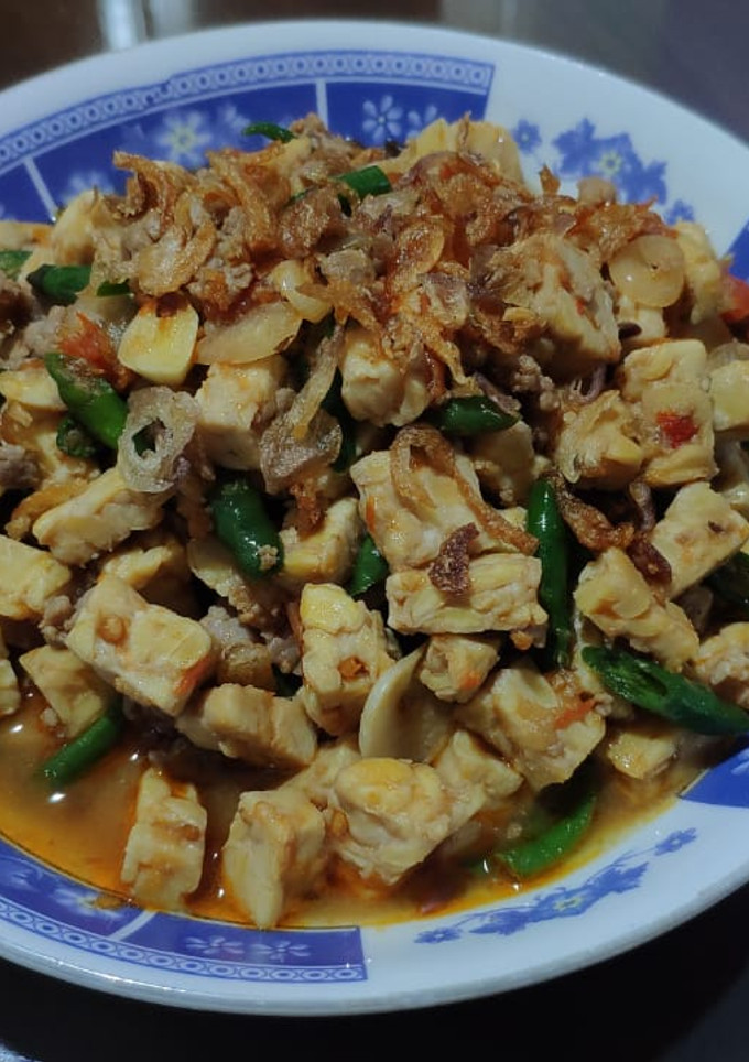 Foto resep Oseng tempe daging sapi bumbu sambal botol