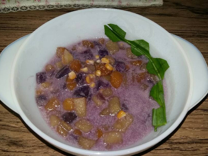 Resep Kolak ubi warna warni &amp;amp; jagung yang Bisa Manjain Lidah
