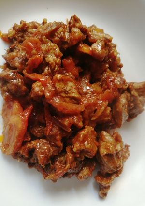 A picture of Wet fry beef.