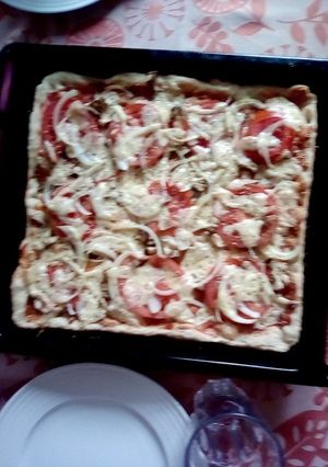 Una foto de Masa de pizza rápida y fácil a la Olivia
