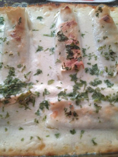 Una foto de Canelones de carne y setas