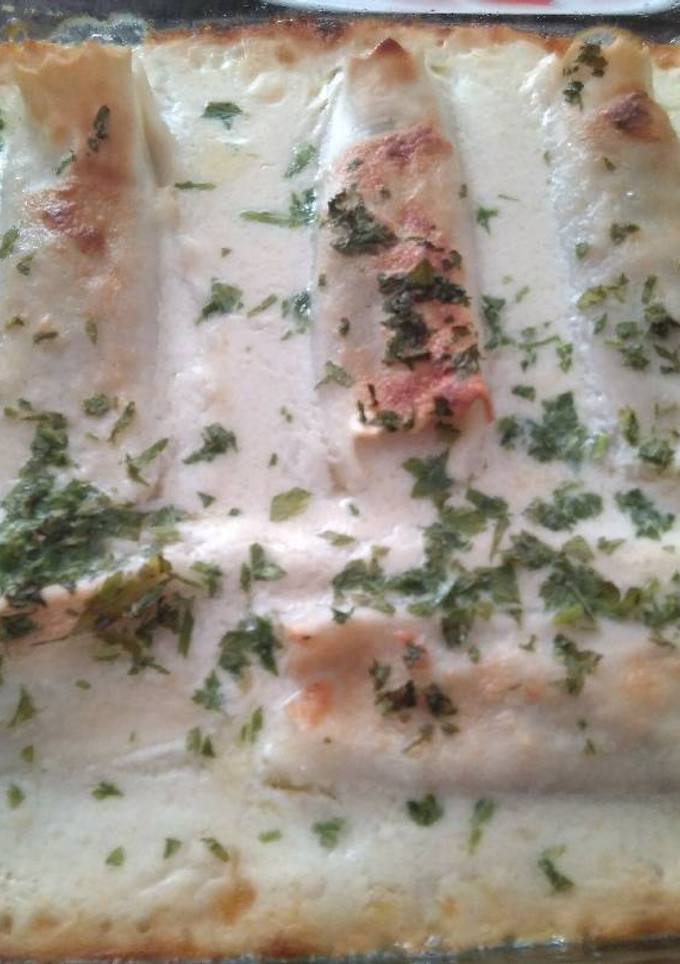 Una foto de Canelones de carne y setas