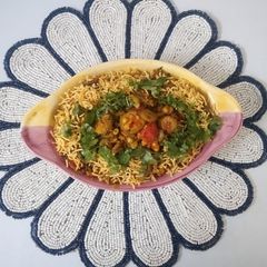 A picture of Spiny gourd(kantola) Sabzi (with an unique topping).