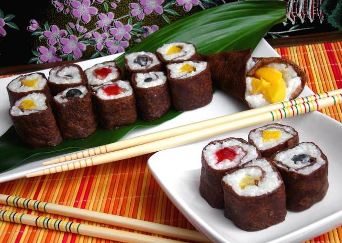 Édes palacsinta sushi recept foto